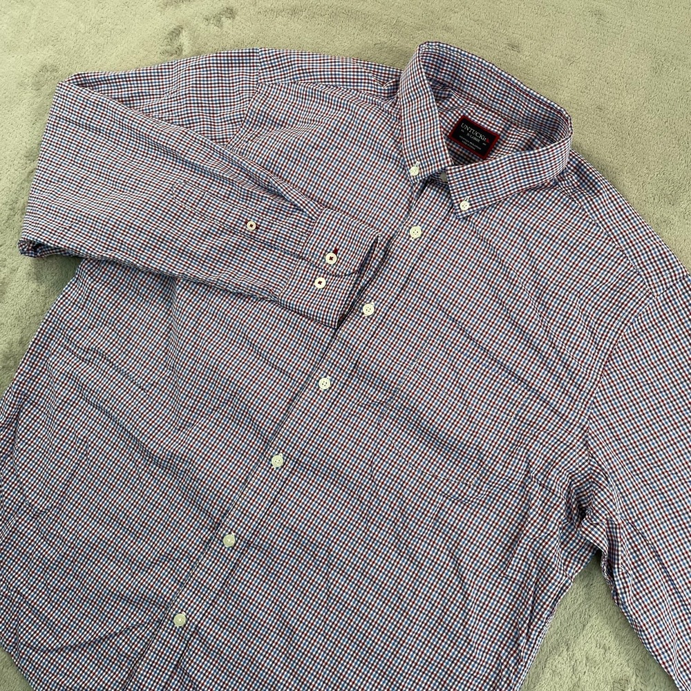 UNTUCKit Performance Shirt XL Multi Gingham Check Long Sleeve Casual Office Prep